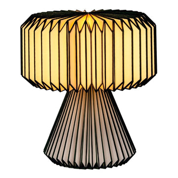 Zelda 12.8" Modern Art Deco Paper Pleated Shade Accent LED Table Lamp